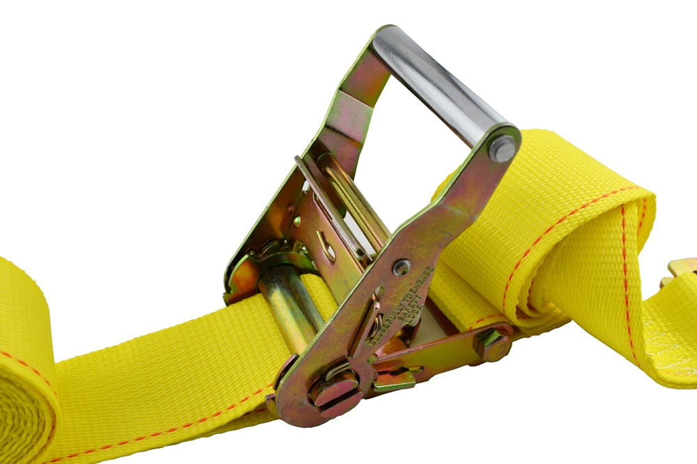 Trailer Transport 4 PK Yellow 2 x 12 FT E-Track Ratchet Assembly Logistic Strap Box Truck Strapping Tie Down Freight 